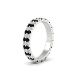 Load image into Gallery viewer, double-row-diamond-eternity-ring-1-ct-with-black-diamond-in-white-gold-FD11378BGBLACK-1.00CT-NL-WG