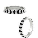 Load image into Gallery viewer, double-row-diamond-eternity-ring-1-ct-with-black-diamond-in-white-gold-FD11378BGBLACK-1.00CT-NL-WG