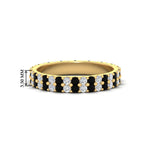 Load image into Gallery viewer, double-row-diamond-eternity-ring-1-ct-with-black-diamond-in-yellow-gold-FD11378BGBLACK-1.00CT-NL-YG