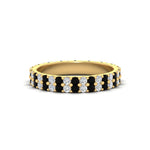 Load image into Gallery viewer, double-row-diamond-eternity-ring-1-ct-with-black-diamond-in-yellow-gold-FD11378BGBLACK-1.00CT-NL-YG