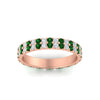 Load image into Gallery viewer, double-row-diamond-eternity-ring-1-ct-with-emerald-in-rose-gold-FD11378BGEMGR-1.00CT-NL-RG