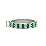 Load image into Gallery viewer, double-row-diamond-eternity-ring-1-ct-with-emerald-in-white-gold-FD11378BGEMGR-1.00CT-NL-WG