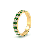 Load image into Gallery viewer, double-row-diamond-eternity-ring-1-ct-with-emerald-in-yellow-gold-FD11378BGEMGR-1.00CT-NL-YG