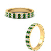 Load image into Gallery viewer, double-row-diamond-eternity-ring-1-ct-with-emerald-in-yellow-gold-FD11378BGEMGR-1.00CT-NL-YG