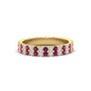 Load image into Gallery viewer, double-row-diamond-eternity-ring-1-ct-with-pink-sapphire-in-yellow-gold-FD11378BGSADRPI-1.00CT-NL-YG