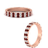Load image into Gallery viewer, double-row-diamond-eternity-ring-1-ct-with-ruby-in-rose-gold-FD11378BGRUDR-1.00CT-NL-RG