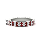 Load image into Gallery viewer, double-row-diamond-eternity-ring-1-ct-with-ruby-in-white-gold-FD11378BGRUDR-1.00CT-NL-WG
