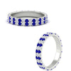 Load image into Gallery viewer, double-row-diamond-eternity-ring-1-ct-with-sapphire-in-white-gold-FD11378BGSABL-1.00CT-NL-WG