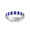 Load image into Gallery viewer, double-row-diamond-eternity-ring-1-ct-with-sapphire-in-white-gold-FD11378BGSABL-1.00CT-NL-WG