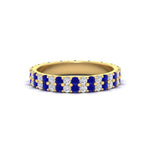 Load image into Gallery viewer, double-row-diamond-eternity-ring-1-ct-with-sapphire-in-yellow-gold-FD11378BGSABL-1.00CT-NL-YG