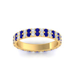 Load image into Gallery viewer, double-row-diamond-eternity-ring-1-ct-with-sapphire-in-yellow-gold-FD11378BGSABL-1.00CT-NL-YG
