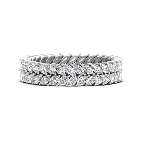 1.50 Carat Marquise Double Row Diamond Eternity Wedding Band