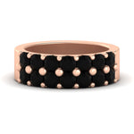Load image into Gallery viewer, double-row-shared-prong-black-diamond-wedding-band-in-rose-gold-FD11382BGBLACK-1.50CT-NL-RG