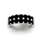 Load image into Gallery viewer, double-row-shared-prong-black-diamond-wedding-band-in-white-gold-FD11382BGBLACKANGLE5-1.50CT-NL-WG