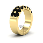 Load image into Gallery viewer, double-row-shared-prong-black-diamond-wedding-band-in-yellow-gold-FD11382BGBLACKANGLE2-1.50CT-NL-YG-HW