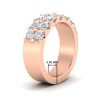 Load image into Gallery viewer, double-row-shared-prong-diamond-wedding-band-in-rose-gold-FD11382BANGLE2-1.50CT-NL-RG-HW