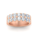 Load image into Gallery viewer, double-row-shared-prong-diamond-wedding-band-in-rose-gold-FD11382BANGLE5-1.50CT-NL-RG