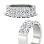 Load image into Gallery viewer, double-row-shared-prong-diamond-wedding-band-in-white-gold-FD11382BANGLE3-1.50CT-NL-WG