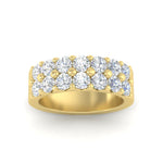 Load image into Gallery viewer, double-row-shared-prong-diamond-wedding-band-in-yellow-gold-FD11382BANGLE5-1.50CT-NL-YG