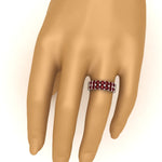 Load image into Gallery viewer, double-row-shared-prong-ruby-wedding-band-in-white-gold-FD11382BGRUDRHAND-1.50CT-NL-WG