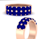 Load image into Gallery viewer, double-row-shared-prong-sapphire-wedding-band-in-rose-gold-FD11382BGSABLANGLE3-1.50CT-NL-RG