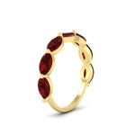 Load image into Gallery viewer, east-west-2-carat-marquise-ruby-wedding-ring-in-FD9939MQBGRUDRANGLE3-2.00CT-NL-YG