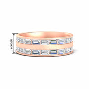 East West Baguette Halfway Engagement Band