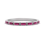 Load image into Gallery viewer, east-west-baguette-stack-pink-sapphire-wedding-band-in-white-gold-FD123020BGSADRPI-NL-WG.jpg