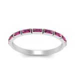 Load image into Gallery viewer, east-west-baguette-stack-pink-sapphire-wedding-band-in-white-gold-FD123020BGSADRPI-NL-WG.jpg