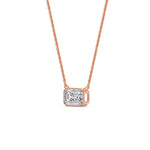 Load image into Gallery viewer, east-west-emerald-diamond-solitaire-pendant-in-rose-gold-fdpd10538emangle2-1-00ct-nl-rg_a23d70d8-69f9-477d-9a9f-9c77cbefb02c
