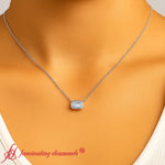 Load image into Gallery viewer, east-west-emerald-diamond-solitaire-pendant-in-white-gold-fdpd10538em-1-00ct-model