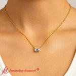 Load image into Gallery viewer, east-west-emerald-diamond-solitaire-pendant-in-yellow-gold-fdpd10538em-1-00ct-model