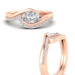 Load image into Gallery viewer, east-west-oval-wedding-band-ring-set-in-rose-gold-fdens7806ovangle3-nl-rg.jpg?v=1759991829