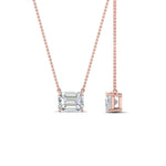 Load image into Gallery viewer, Emerald Cut East West Solitaire Pendant