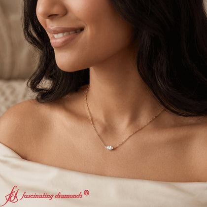 East West Solitaire Marquise Diamond Pendant