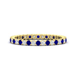 Load image into Gallery viewer, elegant-0-75-carat-diamond-sapphire-eternity-band-in-yellow-gold-FD8072ROBGSABL-0.72CT-NL-YG?v=1774346294