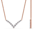 Load image into Gallery viewer, elegant-graduated-round-v-necklace-in-rose-gold-FDNK8068ANGLE3-0.25-CT-NL-RG