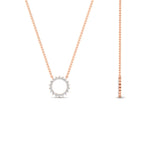 Load image into Gallery viewer, elegant-minimalist-circle-necklace-in-rose-gold-FDPD11271ANGLE2-0.25CT_20-NL-RG