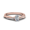 Load image into Gallery viewer, elegant-oval-lab-grown-ring-with-infinity-vine-band-in-14K-rose-gold-FD8253OVR-NL-RG