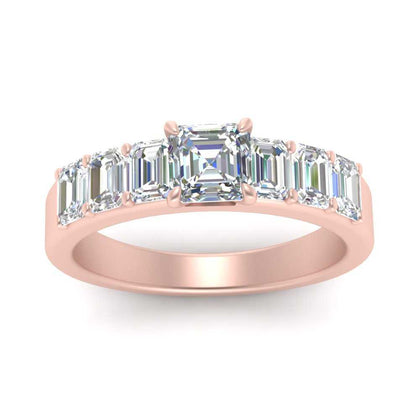 Asscher Cut Luxurious Engagement Ring