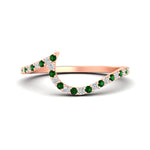 Load image into Gallery viewer, emerald-curved-swirl-wedding-band-in-rose-gold-fdens7806robgemgr-nl-rg.jpg?v=1759992439
