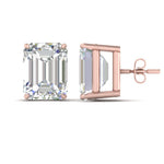 Load image into Gallery viewer, Emerald Cut Diamond Stud Earrings