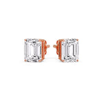 Load image into Gallery viewer, Emerald Cut Diamond Stud Earrings