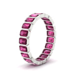 Load image into Gallery viewer, emerald-cut-3-carat-eternity-pink-sapphire-wedding-band-in-white-gold-FD-10417EMBGSADRPIANGLE2-3.00CTCT-NL-WG