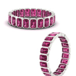 Load image into Gallery viewer, emerald-cut-3-carat-eternity-pink-sapphire-wedding-band-in-white-gold-FD-10417EMBGSADRPIANGLE3-3.00CTCT-NL-WG
