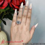 Load image into Gallery viewer, Emerald Cut 3 Stone Trapezoid Engagement Ring