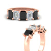Load image into Gallery viewer, emerald-cut-5-stone-wedding-band-black-diamond-4-carat-in-rose-gold-fdwb8008emblackangle3-4.00ct-nl-rg