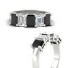 Load image into Gallery viewer, emerald-cut-5-stone-wedding-band-black-diamond-4-carat-in-white-gold-fdwb8008emblackangle3-4.00ct-nl-wg