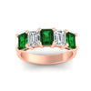 Load image into Gallery viewer, emerald-cut-5-stone-wedding-band-emerald-4-carat-in-rose-gold-fdwb8008emgemgrangle5-4.00ct-nl-rg