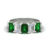 Load image into Gallery viewer, emerald-cut-5-stone-wedding-band-emerald-4-carat-in-white-gold-fdwb8008emgemgrsleep-4.00ct-nl-wg